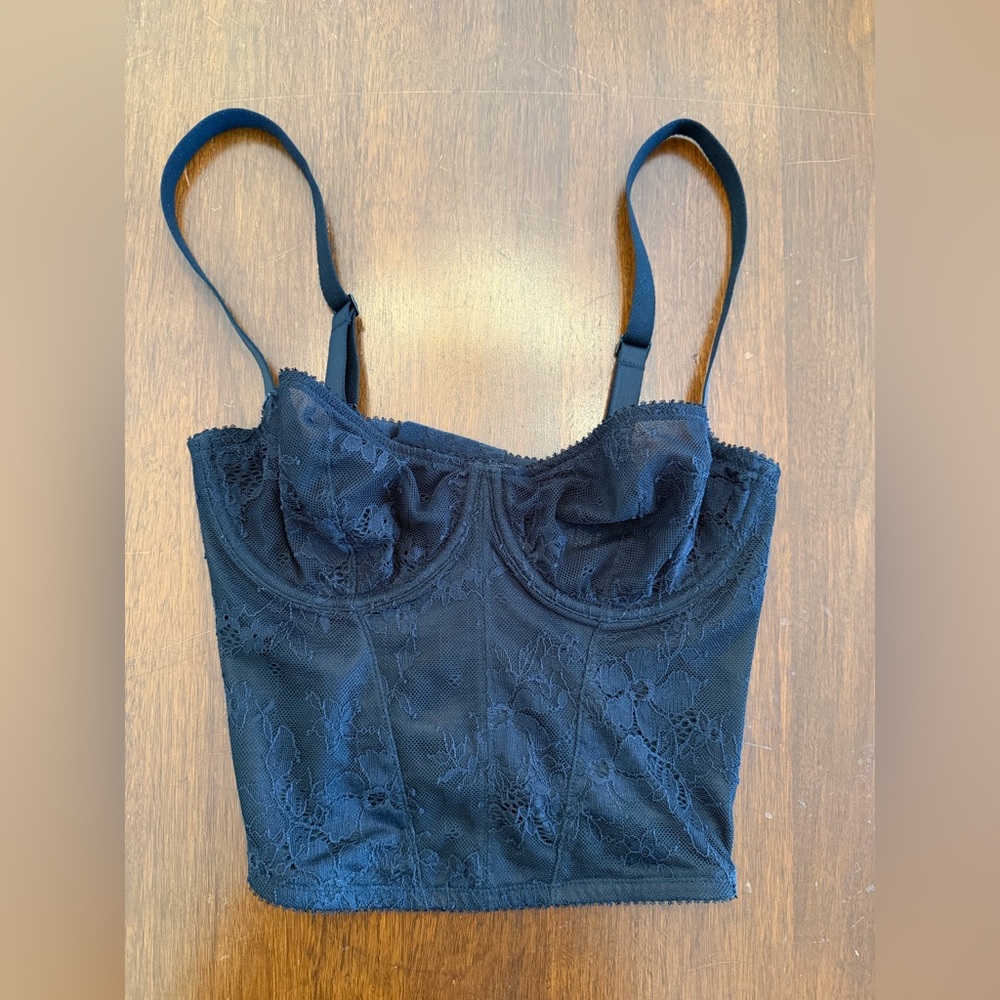 Skims Black Lace Bustier Corset Women’s Small